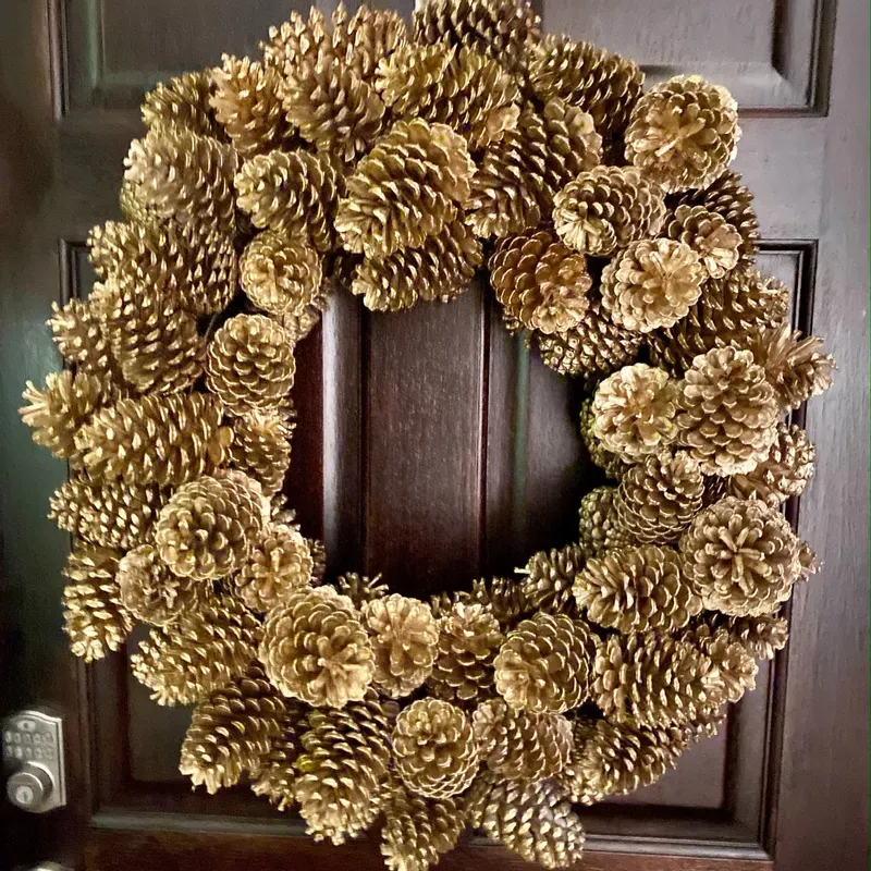 Gold Pine Cone Wreath