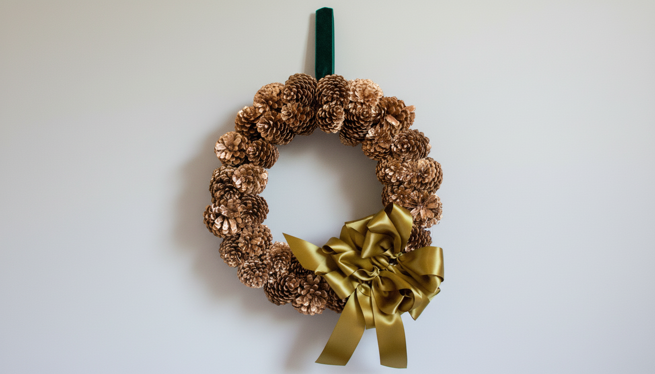 Gold Pine Cone Wreath thumbnail 2
